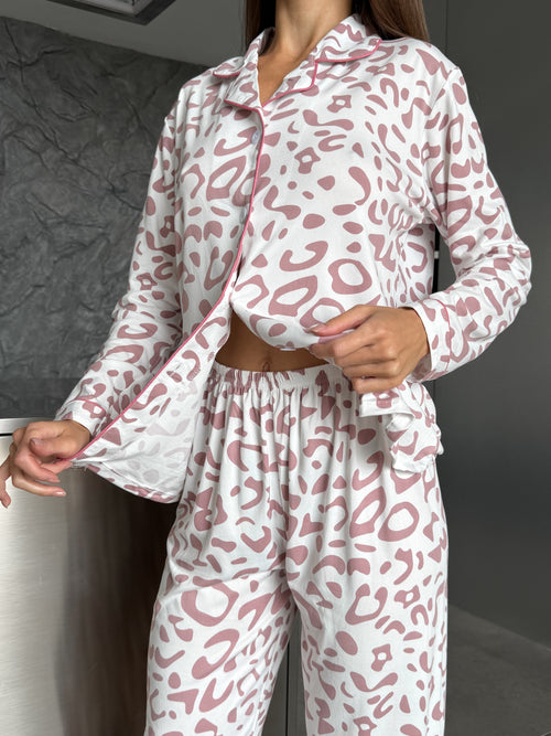 Pajama Set  pink Leopard