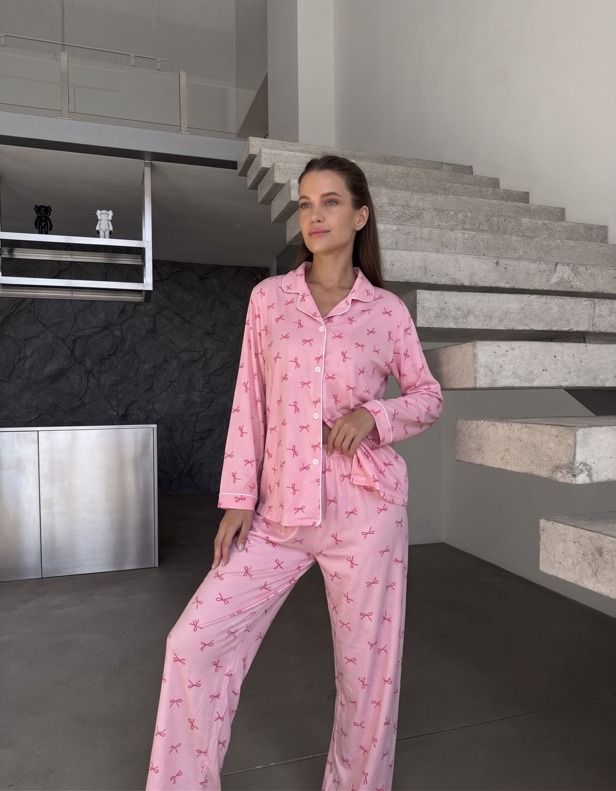 Pink Bow Pajama Set
