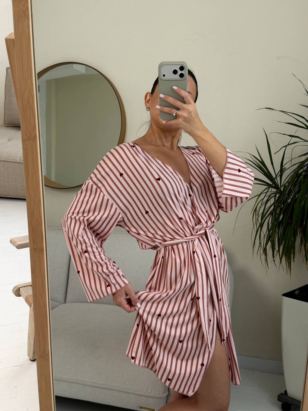 Heart & Stripe Kimono Robe