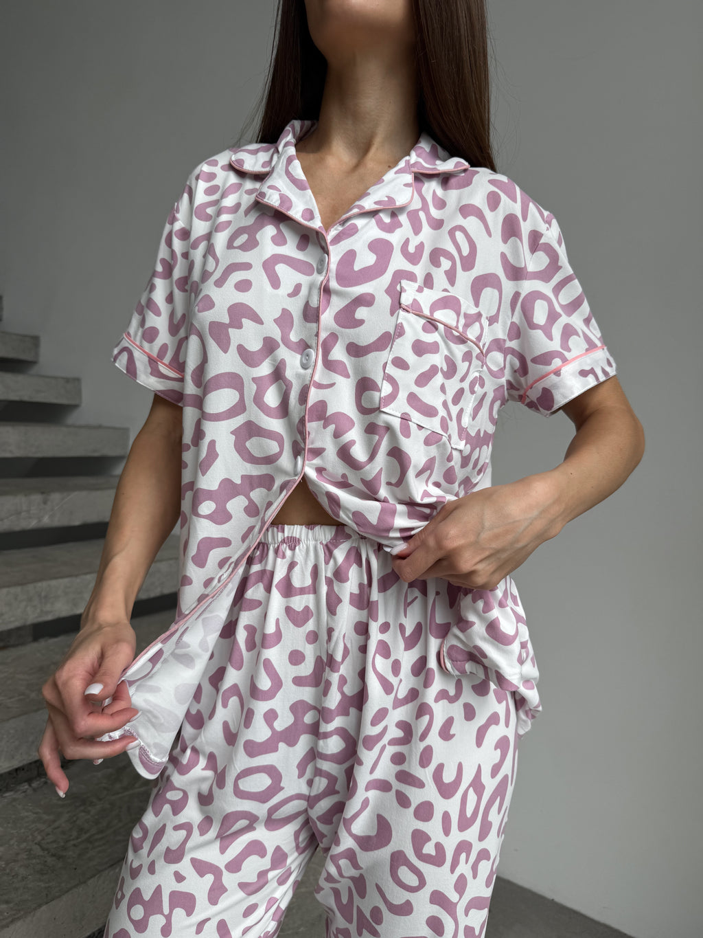 Pink Leopard Summer Pajama Set