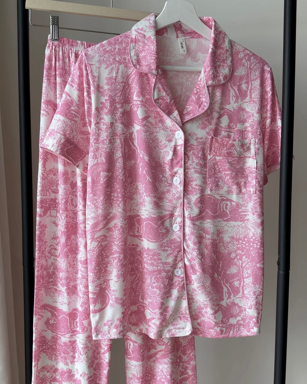 Pink Toile Pajama Set