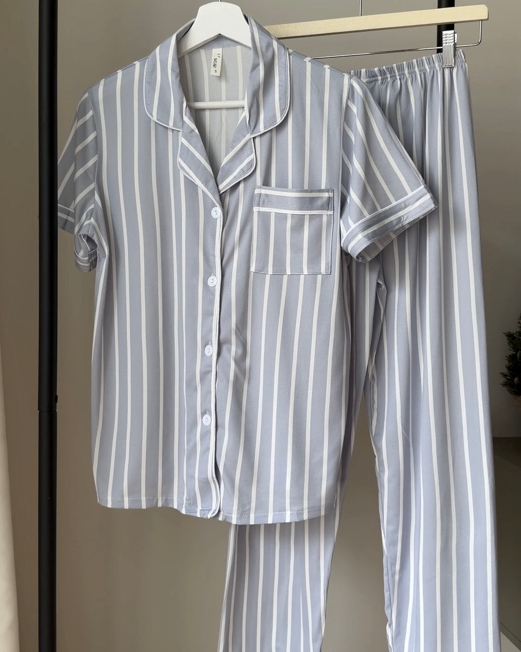 Sky Blue Stripe Pajama Set