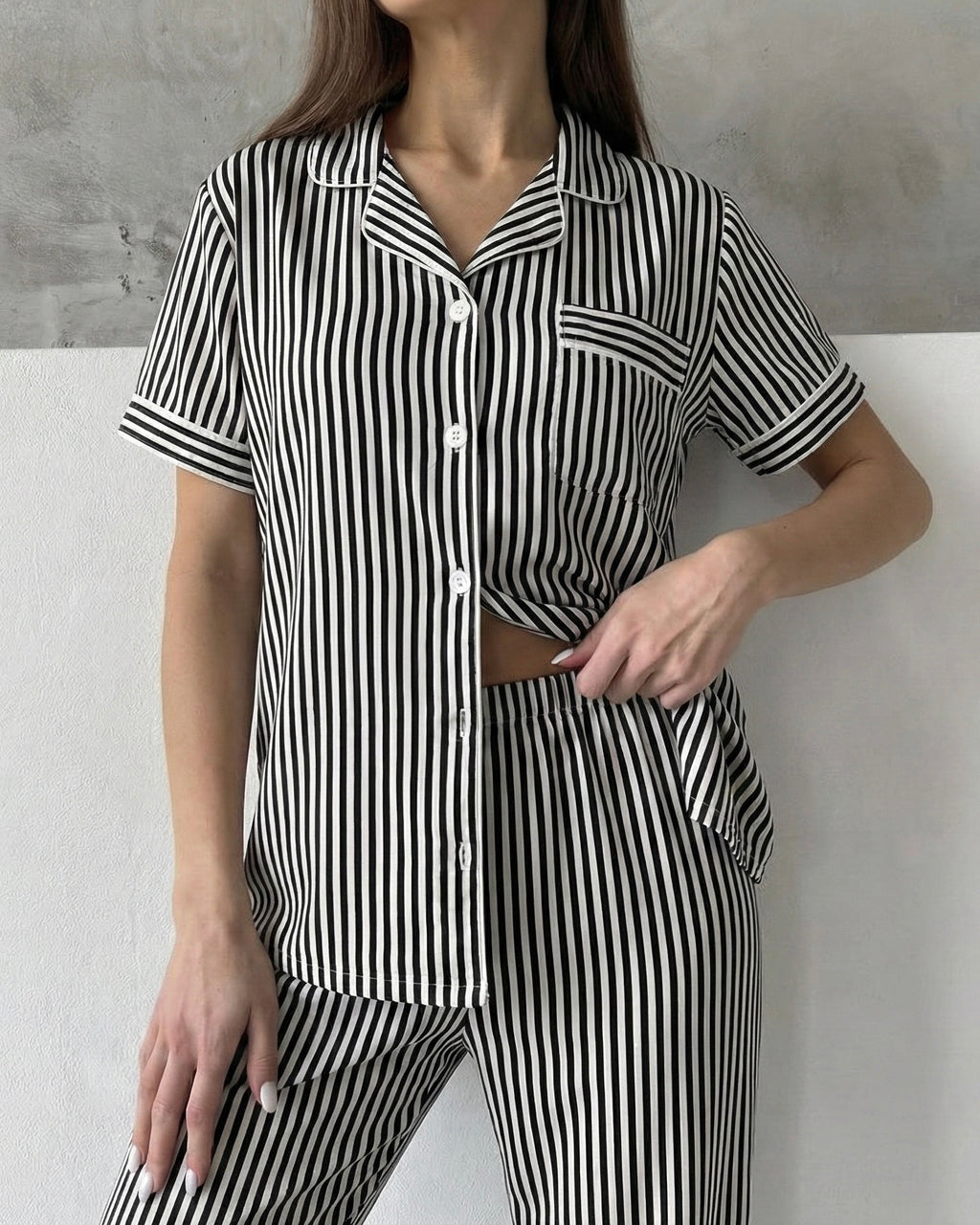 Midnight Stripe Pajama Set