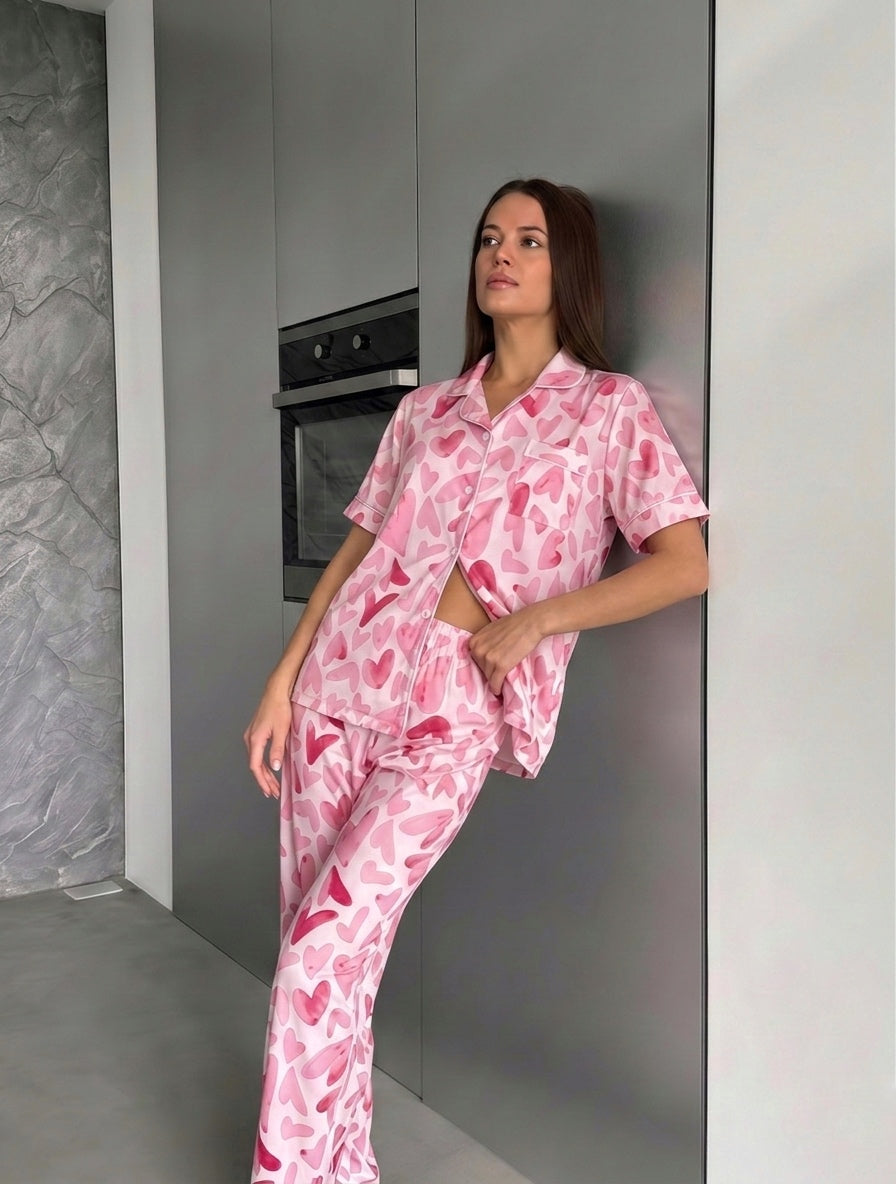 Pink Heart Pajama Set